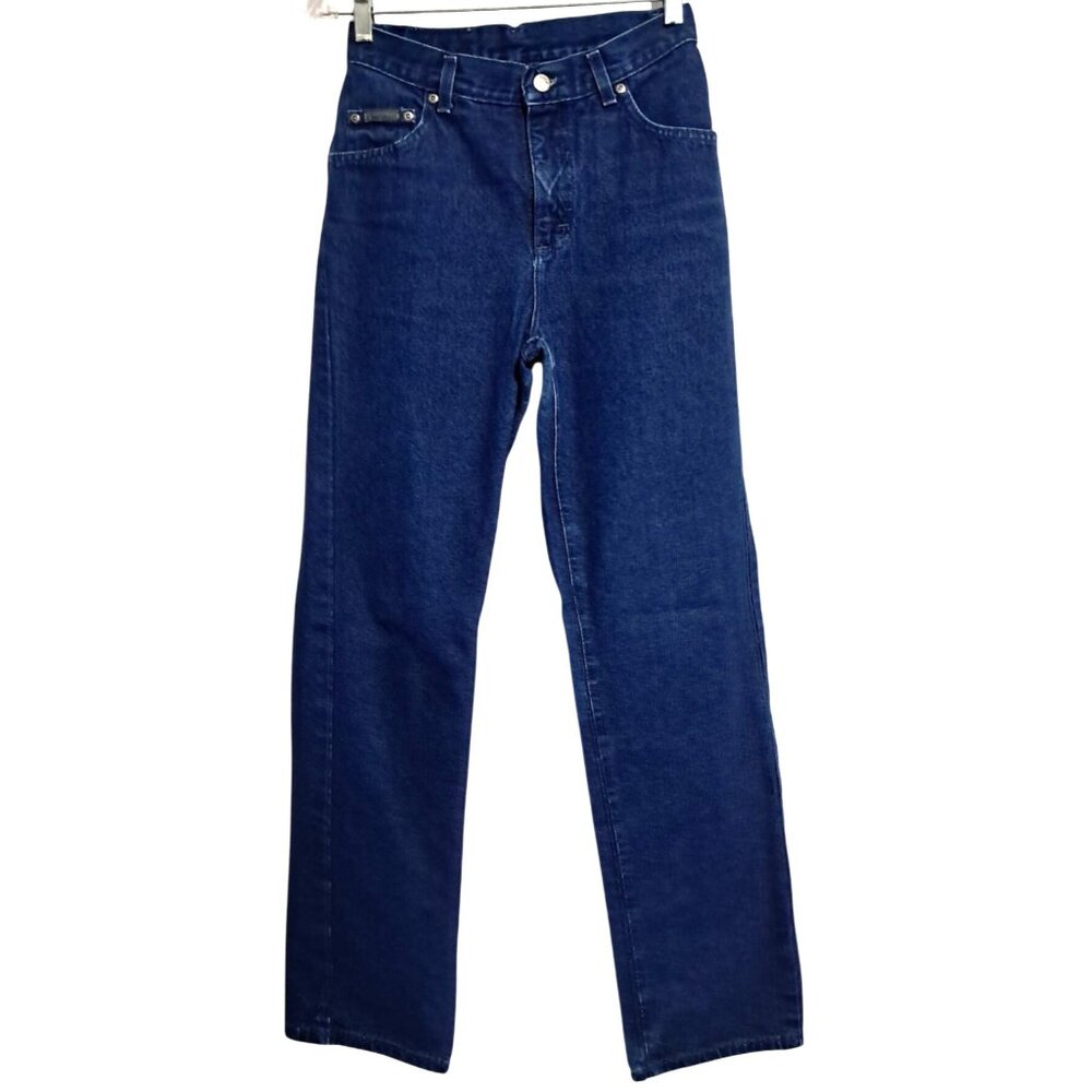 Riveted By Lee Jeans Womens Size 4 M Straight Leg High Waist Mom Dark Wash Denim
